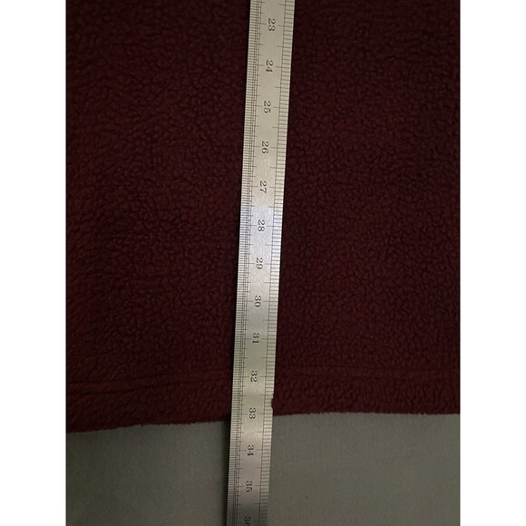 Denim‎ & Co Sherpa Jacket Womens Size XXS Dark Burgundy Long Length Warm Button - Picture 10 of 14